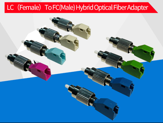 Violet LC/UPC Female To FC/UPC Male OM4 MM Fiber Optic Hybrid Adapter FC/UPC Male To LC/UPC Female Multi Mode
