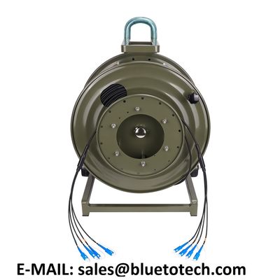Metal Cable Reel SC to SC 4core Single Mode Outdoor Armored Fiber Optic Patch Cord with 5mm Cable OD for 4G/5G Network