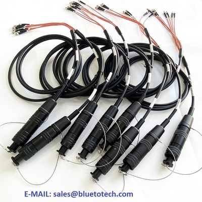 TFOCA a ST 4CH Montaje de cable de fibra táctica impermeable militar TFOCA a ST 4 Cordón de parche de fibra óptica