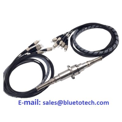 Juntas Rotativas de Fibra Óptica Anillo Colector Rotatorio de Fibra Óptica 7 Fibras Conector FC Modelo Único Cable Negro de Larga Duración