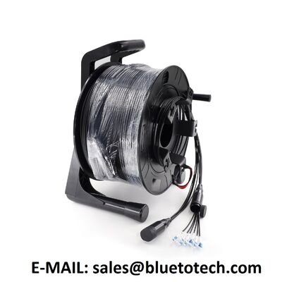 FTTA Cordón de parche óptico blindado 4Core TPU 5.0mm LC a LC Modo único TPU Blindado Fibra óptica de parche LC/UPC-LC/UPC 4fibra SM 5mm